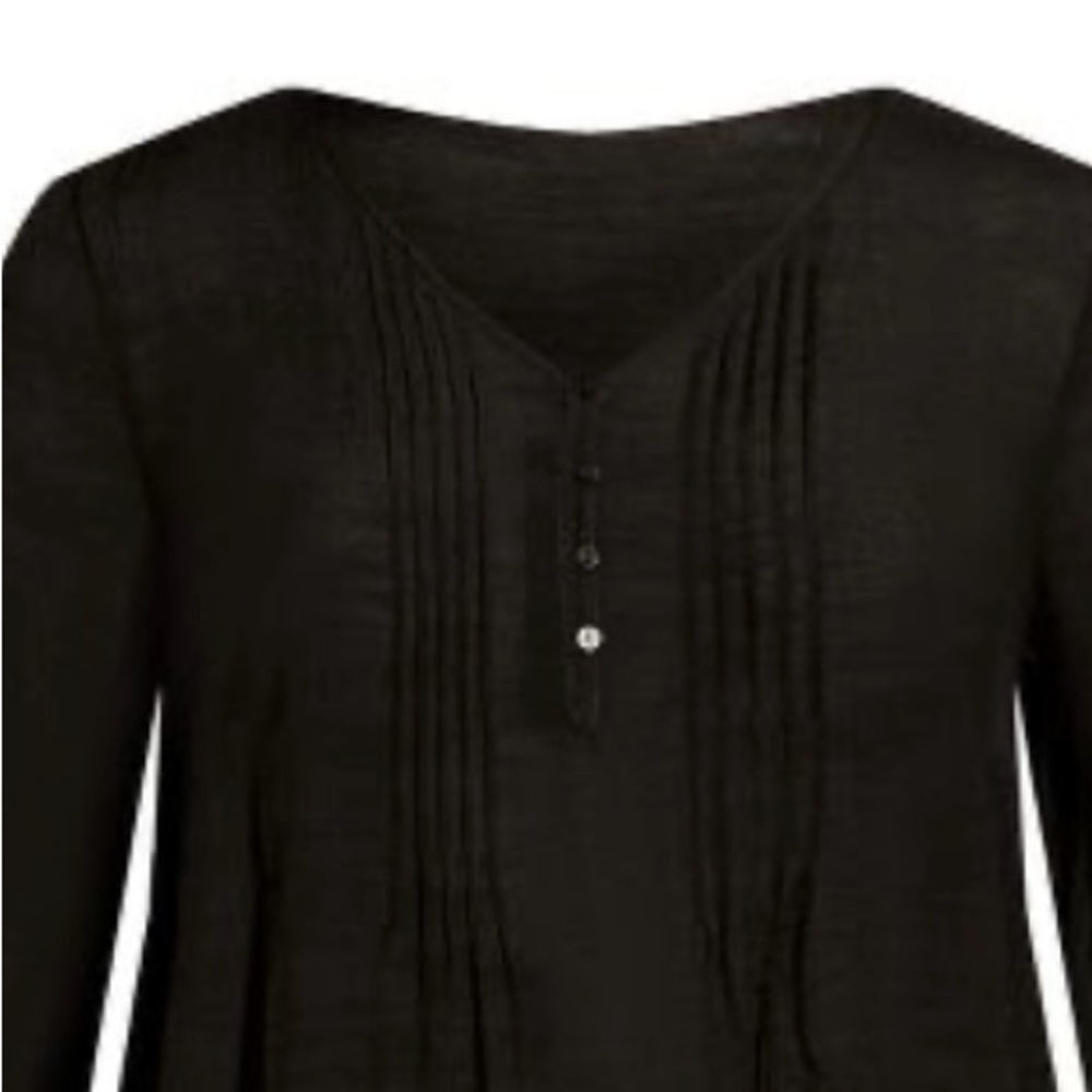 Women's Plus Size Ellie Pintuck Lace Top - black | AVENUE​​​​​​​​​​​​​​ - Picture 4 of 8
